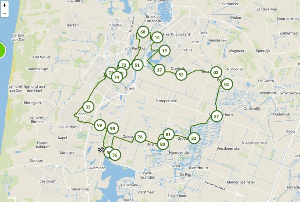 Fietsroute ReCycling in Alkmaar op de map